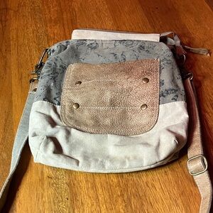 Myra Bag Tan and Gray Crossbody Bag